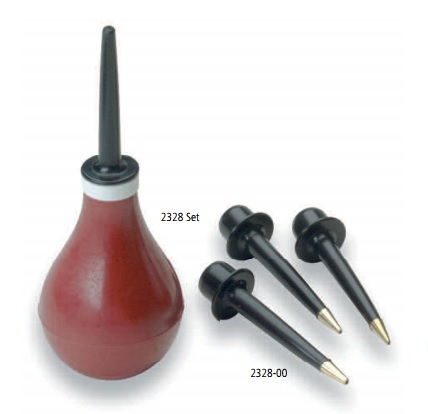 2328 Набір: гумова груша 100 мл та металеві насадки1.0, 1.5, 2.0 мм