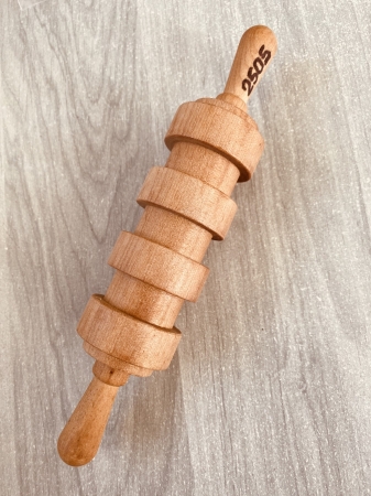 2505 Ролик структурний, дерев'яний, L загальна 19.5 cm, L робоча 11 см, d 4 cm