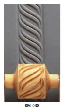 25-RM-038 Ролик структурний, дерев'яний, L 22,5 cm, d 3 cm, № 038