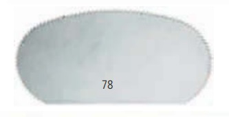 2403-78 Шпатель металевий, напівовальний, 10*5 см з зубцями